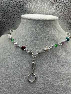 Handmade Multi Color Bead Magnifying Glass Necklace